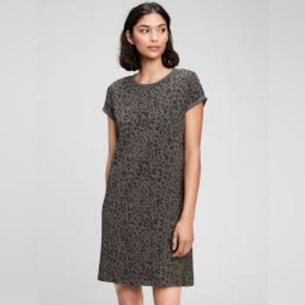 ❤️ 3 For 15 Gap leopard print pocket t-shirt dress size Medium